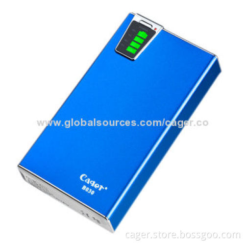 Cager 12,500mAh Portable Mobile Phone Charger with SD Card Function, 20*70*116mm Size